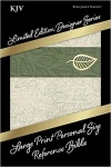KJV Large Print Personal Size Reference Bible - Sage Leaf Linen